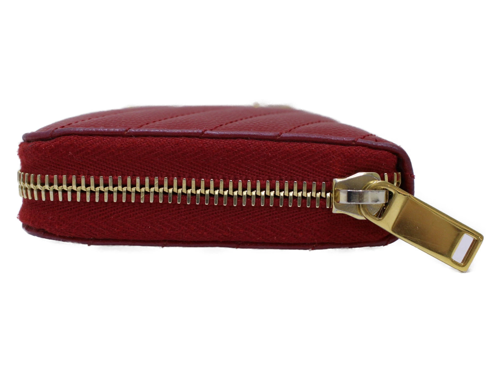 Saint Laurent Wallet Full Yves Long Monogram Leather Zip Red